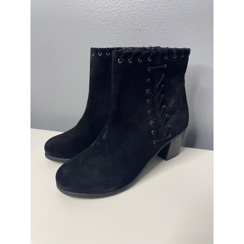 MATISSE black suede whipstitch detail boots size 8